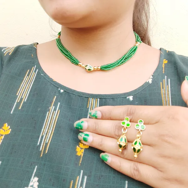Assamese_Traditional_Gold_Plated_Green_Colour_Monimala_Necklace_Set_For_Women_&_Girl